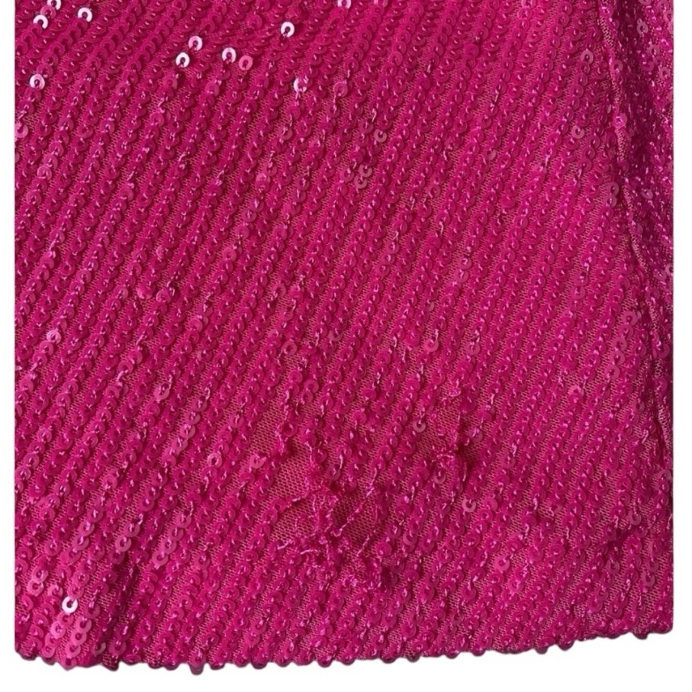 Windsor Women’s Fuchsia Sequin One Shoulder Promo Dress Size 6 - Picture 10 of 11